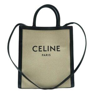 Celine Cabas Brown Canvas Satchel 982-061925